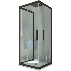 Forte Cabine Parois Douche 3 Côtés Coulissantes 70x100x70 En Pvc Noir Verre Kolors - Publicité Forte Cabine Parois Douche 3 Côtés Coulissantes 70x100x70 En Pvc Noir Verre Kolors - Publicité