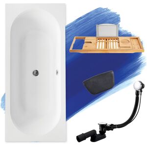 Badland Baignoire Rectangulaire Vitae 160x75 + Tablette De Bain En Bambou + Appuie-Tête - Publicité Badland Baignoire Rectangulaire Vitae 160x75 + Tablette De Bain En Bambou + Appuie-Tête - Publicité