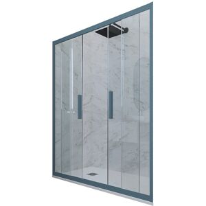 Forte Porte Parois Douche Coulissante 170 En Pvc Bleu Navy Verre Glam - Publicité Forte Porte Parois Douche Coulissante 170 En Pvc Bleu Navy Verre Glam - Publicité