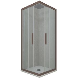 Forte Cabine Parois Douche Angulaire Coulissante 70x100 En Pvc Chocolat Verre Kolors - Publicité Forte Cabine Parois Douche Angulaire Coulissante 70x100 En Pvc Chocolat Verre Kolors - Publicité