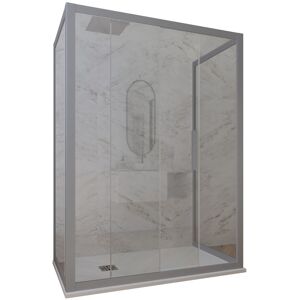 Forte Cabine Parois Douche 3 Côtés Coulissantes 70x100x70 En Pvc Silver Verre Deco - Publicité Forte Cabine Parois Douche 3 Côtés Coulissantes 70x100x70 En Pvc Silver Verre Deco - Publicité