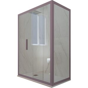 Forte Cabine Parois Douche Angulaire Coulissante 70x100 En Pvc Lavande Verre Deco Duo - Publicité Forte Cabine Parois Douche Angulaire Coulissante 70x100 En Pvc Lavande Verre Deco Duo - Publicité