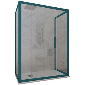 Forte Cabine Parois Douche 3 Côtés Coulissantes 70x100x70 En Pvc Vert Verre Deco Trio - Publicité Forte Cabine Parois Douche 3 Côtés Coulissantes 70x100x70 En Pvc Vert Verre Deco Trio - Publicité
