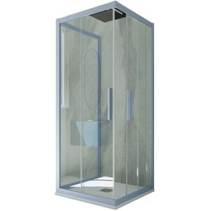 Forte Cabine Parois Douche 3 Côtés Coulissantes 70x100x70 Pvc Bleu Verre Kolors Trio - Publicité Forte Cabine Parois Douche 3 Côtés Coulissantes 70x100x70 Pvc Bleu Verre Kolors Trio - Publicité
