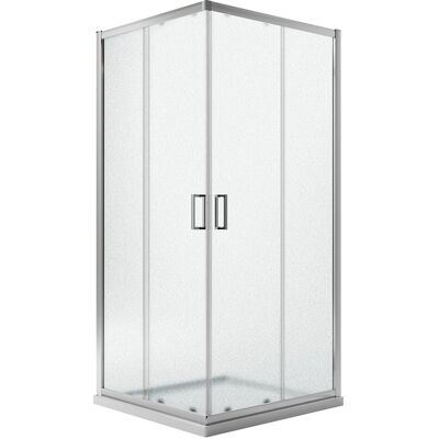 Idralite Cabine Paroi Douche 80x75 H200 Cm Verre Opaque Angulaire Italienne Ready - Publicité Idralite Cabine Paroi Douche 80x75 H200 Cm Verre Opaque Angulaire Italienne Ready - Publicité