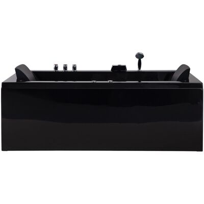 Beliani Baignoire D'Angle Droit Balnéo Noire Rectangulaire 2 Places Avec Leds Varadero - Publicité Beliani Baignoire D'Angle Droit Balnéo Noire Rectangulaire 2 Places Avec Leds Varadero - Publicité