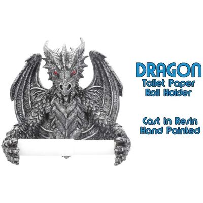 NEMESIS NOW B4431M8 - Porte rouleau de papier toilette dragon argenté - Publicité NEMESIS NOW B4431M8 - Porte rouleau de papier toilette dragon argenté - Publicité