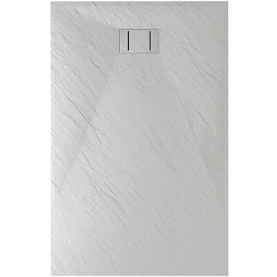 Idralite Bac À Douche 80x170 Cm Blanc Effet Pierre Résine Sans Bonde Réductible Ardoise - Publicité Idralite Bac À Douche 80x170 Cm Blanc Effet Pierre Résine Sans Bonde Réductible Ardoise - Publicité