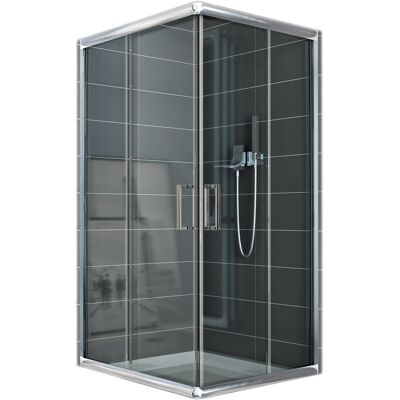 Idralite Cabine De Douche Paroi Douche 100x70 H185 Cm Verre Transparent Angulaire Alabama - Publicité Idralite Cabine De Douche Paroi Douche 100x70 H185 Cm Verre Transparent Angulaire Alabama - Publicité