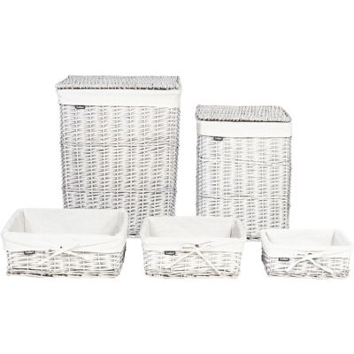Beliani - Ensemble de 5 paniers faits main - Paniers de rangement pour lessive & accessoires - Publicité Beliani - Ensemble de 5 paniers faits main - Paniers de rangement pour lessive & accessoires - Publicité