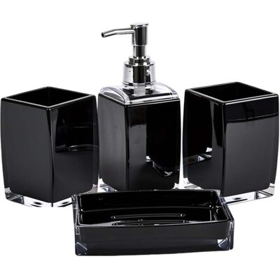 Avizar Set Accessoires Salle De Bain 4pcs Distributeur De Savon Gobelet Et Porte-Savon - Publicité Avizar Set Accessoires Salle De Bain 4pcs Distributeur De Savon Gobelet Et Porte-Savon - Publicité