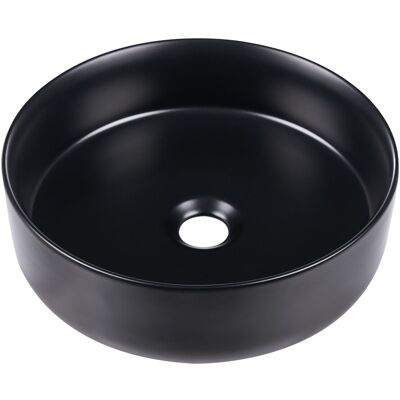 Beliani Lavabo En Céramique 40 Cm Rond Salle De Bain Mat Evier Vasque Noir Cirat - Publicité Beliani Lavabo En Céramique 40 Cm Rond Salle De Bain Mat Evier Vasque Noir Cirat - Publicité