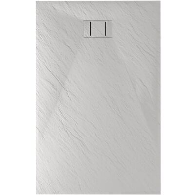 Idralite Bac ? Douche 90x160 Cm Blanc Effet Pierre Resine Sans Bonde Reductible Ardoise - Publicité Idralite Bac ? Douche 90x160 Cm Blanc Effet Pierre Resine Sans Bonde Reductible Ardoise - Publicité