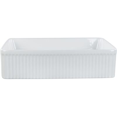 Lavabo moderne rectangulaire en céramique Beliani - Vasque de salle de bains - Publicité Lavabo moderne rectangulaire en céramique Beliani - Vasque de salle de bains - Publicité