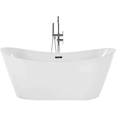 Baignoire Autonome Blanche en Acrylique Beliani - Salle de Bain - Publicité Baignoire Autonome Blanche en Acrylique Beliani - Salle de Bain - Publicité