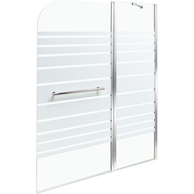 Beliani Paroi De Douche Minimaliste En Verre Trempé Avec Porte 140 X 100 Cm Argenté Tuap - Publicité Beliani Paroi De Douche Minimaliste En Verre Trempé Avec Porte 140 X 100 Cm Argenté Tuap - Publicité
