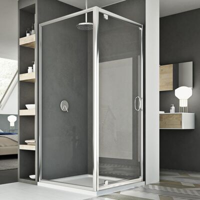 Idralite Cabine De Douche 80x90 Cm Porte Unique À Pivot Transparent Ap. 80 - Publicité Idralite Cabine De Douche 80x90 Cm Porte Unique À Pivot Transparent Ap. 80 - Publicité