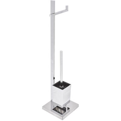 Beliani - Porte Papier Toilette Sur Pied - Ulapes - Avec Support Brosse, En Acie - Publicité Beliani - Porte Papier Toilette Sur Pied - Ulapes - Avec Support Brosse, En Acie - Publicité