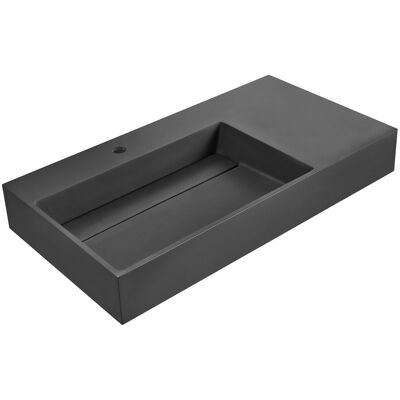 Beliani Vasque Suspendue En Fonte Minérale 90 X 48 Cm Rectangulaire Finition Mate Noir - Publicité Beliani Vasque Suspendue En Fonte Minérale 90 X 48 Cm Rectangulaire Finition Mate Noir - Publicité