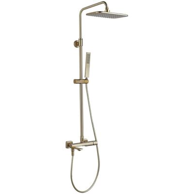Sans Marque Colonne De Douche Avec Mitigeur Laveo Tores, Or Brossé - Publicité Sans Marque Colonne De Douche Avec Mitigeur Laveo Tores, Or Brossé - Publicité