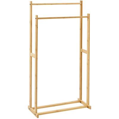 Beliani Porte-Serviettes 85 X 45 Cm Bambou 2 Rails Salle De Bain Bois Clair Hoboken - Publicité Beliani Porte-Serviettes 85 X 45 Cm Bambou 2 Rails Salle De Bain Bois Clair Hoboken - Publicité