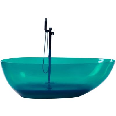 Beliani Baignoire Îlot Vert Sauge En Fonte Minérale Translucide 169 X 78 Cm Ovale - Publicité Beliani Baignoire Îlot Vert Sauge En Fonte Minérale Translucide 169 X 78 Cm Ovale - Publicité
