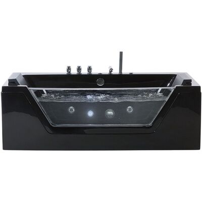 Beliani Baignoire Balnéo 160 Cm En Acrylique Sanitaire Noir À Led Sous-Marines Samana - Publicité Beliani Baignoire Balnéo 160 Cm En Acrylique Sanitaire Noir À Led Sous-Marines Samana - Publicité