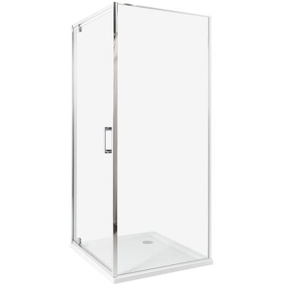 Beliani Cabine De Douche Carré En Verre Trempé 80 X 80 X 185 Cm Porte Simple Argenté - Publicité Beliani Cabine De Douche Carré En Verre Trempé 80 X 80 X 185 Cm Porte Simple Argenté - Publicité