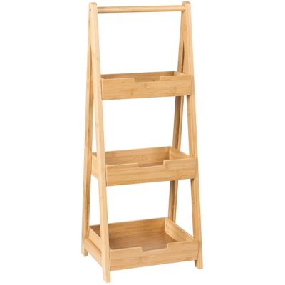 Beliani Étagère Pour Salle De Bain En Bambou À 3 Étages Bois Clair Alerce - Publicité Beliani Étagère Pour Salle De Bain En Bambou À 3 Étages Bois Clair Alerce - Publicité