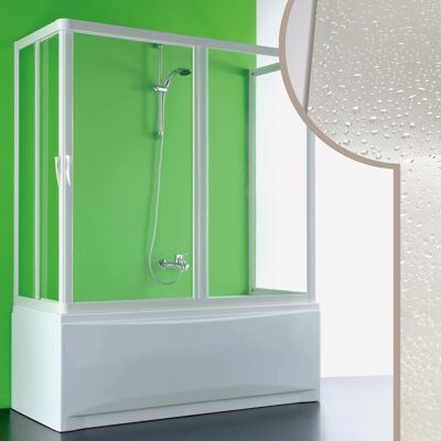Forte Cabine De Douche Pare-Baignoire 80x160x80cm 3 Parois Pvc Crilex Porte Acrylique - Publicité Forte Cabine De Douche Pare-Baignoire 80x160x80cm 3 Parois Pvc Crilex Porte Acrylique - Publicité