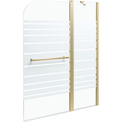 Beliani Paroi De Douche Minimaliste En Verre Trempé Avec Porte 140 X 120 Cm Doré Tuapi - Publicité Beliani Paroi De Douche Minimaliste En Verre Trempé Avec Porte 140 X 120 Cm Doré Tuapi - Publicité