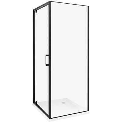 Beliani Cabine De Douche Carré En Verre Trempé 70 X 70 X 185 Cm Porte Simple Noir Darli - Publicité Beliani Cabine De Douche Carré En Verre Trempé 70 X 70 X 185 Cm Porte Simple Noir Darli - Publicité