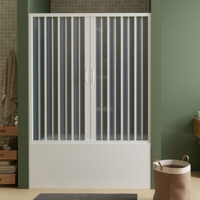 Idralite Paroi Pare-Baignoire Douche Pliante Pvc Blanc 150 Cm Ouverture Centrale H 150 - Publicité Idralite Paroi Pare-Baignoire Douche Pliante Pvc Blanc 150 Cm Ouverture Centrale H 150 - Publicité
