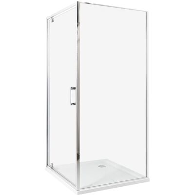 Beliani Cabine De Douche Carré En Verre Trempé 90 X 90 X 185 Cm Porte Simple Argenté - Publicité Beliani Cabine De Douche Carré En Verre Trempé 90 X 90 X 185 Cm Porte Simple Argenté - Publicité