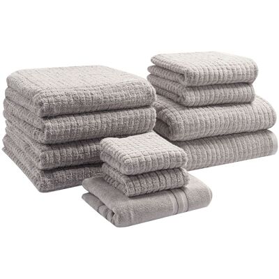 Ensemble de serviettes en coton Beliani Atai - Gris clair - Type de bain - Publicité Ensemble de serviettes en coton Beliani Atai - Gris clair - Type de bain - Publicité