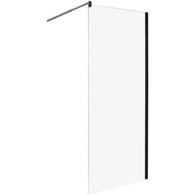 Beliani Paroi De Douche En Verre Trempé 80 X 190 Cm Sans Porte Noir Ahaus - Publicité Beliani Paroi De Douche En Verre Trempé 80 X 190 Cm Sans Porte Noir Ahaus - Publicité