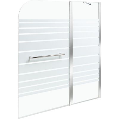 Beliani Paroi De Douche Minimaliste En Verre Trempé Avec Porte 140 X 120cm Argenté Tuapi - Publicité Beliani Paroi De Douche Minimaliste En Verre Trempé Avec Porte 140 X 120cm Argenté Tuapi - Publicité