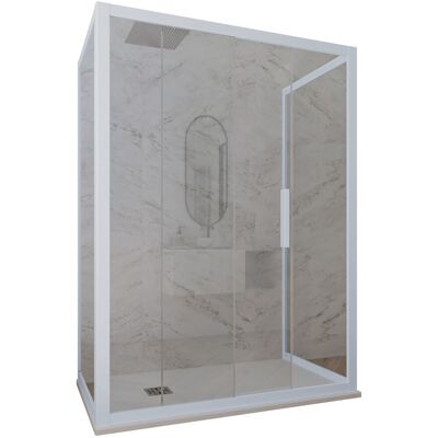 Forte Cabine Parois Douche 3 Côtés Coulissantes 90x120x90 Pvc Bleu Verre Deco Duo - Publicité Forte Cabine Parois Douche 3 Côtés Coulissantes 90x120x90 Pvc Bleu Verre Deco Duo - Publicité