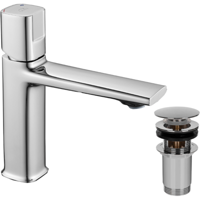 Sans Marque Robinet De Lavabo Bas Sur Pied Avec Bouchon Laveo Tores Chromé - Publicité Sans Marque Robinet De Lavabo Bas Sur Pied Avec Bouchon Laveo Tores Chromé - Publicité