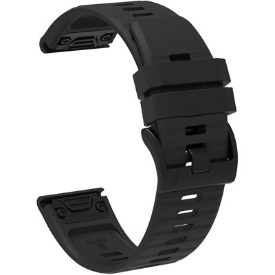 Hurtel Bracelet En Silicone Noir Pour Montre Connectée Garmin Fenix 3/5x/6x/7x Pro - Publicité Hurtel Bracelet En Silicone Noir Pour Montre Connectée Garmin Fenix 3/5x/6x/7x Pro - Publicité