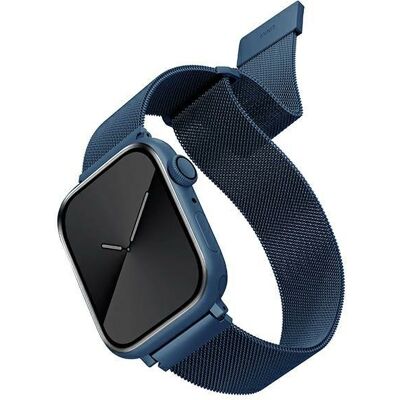 Bracelet acier cobalt bleu pour Apple Watch Series 4/5/6/7/8/9/Se/Se2 - Publicité Bracelet acier cobalt bleu pour Apple Watch Series 4/5/6/7/8/9/Se/Se2 - Publicité