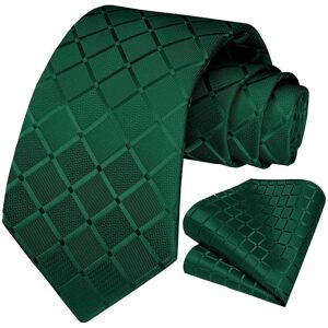 Ociodual Cravate Et Pochette De Costume, À Carreaux, Couleur Vert Foncé - Publicité Ociodual Cravate Et Pochette De Costume, À Carreaux, Couleur Vert Foncé - Publicité
