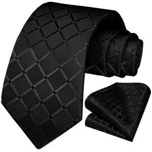 Ociodual Cravate Et Pochette De Costume, À Carreaux, Couleur Noir - Publicité Ociodual Cravate Et Pochette De Costume, À Carreaux, Couleur Noir - Publicité