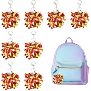 Uxcell 20 Pcs Pom Pom Keychain Cheerleading Gift Charm Keyring, Red/gold Tone - Publicité Uxcell 20 Pcs Pom Pom Keychain Cheerleading Gift Charm Keyring, Red/gold Tone - Publicité