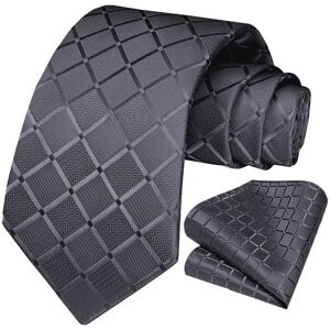 Ociodual Cravate Et Pochette De Costume, À Carreaux, Couleur Gris - Publicité Ociodual Cravate Et Pochette De Costume, À Carreaux, Couleur Gris - Publicité
