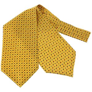 Tony & Paul. Foulard Ascot. Sofia, Soie. Jaune Bouton D'Or - Carreaux - Fabriq - Publicité Tony & Paul. Foulard Ascot. Sofia, Soie. Jaune Bouton D'Or - Carreaux - Fabriq - Publicité