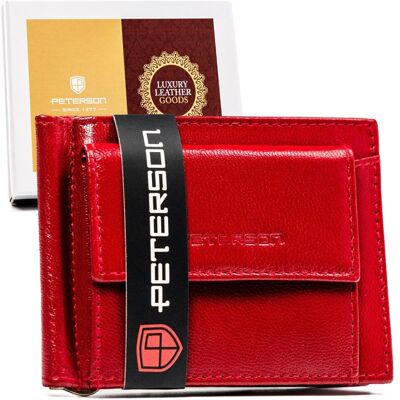 Sans Marque Petit Portefeuille-Porte-Billets En Cuir Naturel - Peterson - Publicité Sans Marque Petit Portefeuille-Porte-Billets En Cuir Naturel - Peterson - Publicité