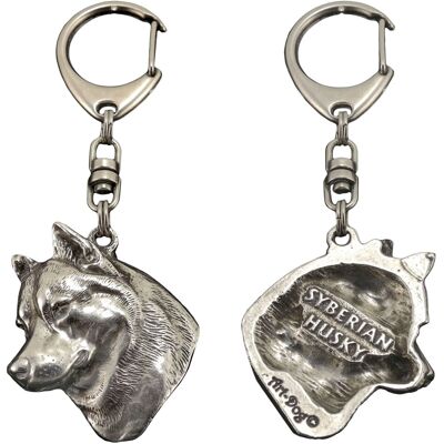 ART Husky De Sibérie - Porte-Clés Argenté Représentant Un Chien Dans Un Coffret Cade - Publicité ART Husky De Sibérie - Porte-Clés Argenté Représentant Un Chien Dans Un Coffret Cade - Publicité
