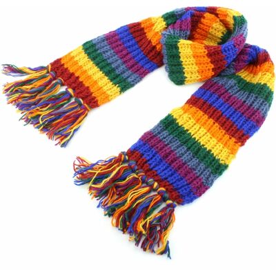 Loudelephant Écharpe En Laine Rainbow Tricotée Longue Large Chunky Chaud Châle Wrap - Publicité Loudelephant Écharpe En Laine Rainbow Tricotée Longue Large Chunky Chaud Châle Wrap - Publicité