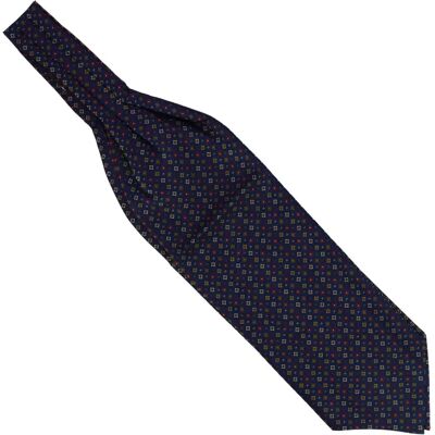 Tony & Paul. Foulard Ascot. Sofia, Soie. Bleu Marine - Carreaux - Fabrique En - Publicité Tony & Paul. Foulard Ascot. Sofia, Soie. Bleu Marine - Carreaux - Fabrique En - Publicité